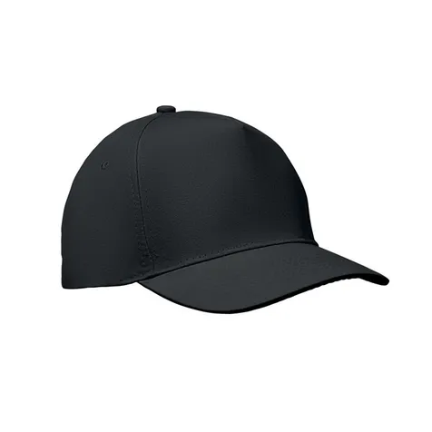 Baseballcap met 5 panelen van katoenen twill 180gr/m² met verstelbare klittenbandsluiting en 2 geborduurde oogjes in bijpassende kleur