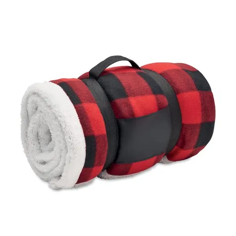 Sherpa gevoerde fleecedeken van RPET polar fleece (180 gr/m²) en polyester sherpa (230 gr/m²)