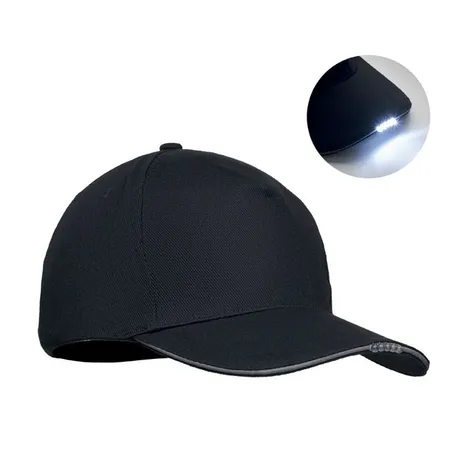 5 LED licht baseballpet in 220 gr/m² katoen met metalen gesp