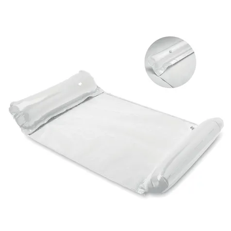 Opblaasbare waterhangmat in PVC met gaasnet