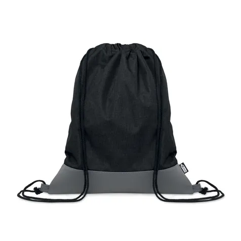 Trekkoord tas in 2-tone 300D RPET polyester met zacht PU-detail en koord van polykatoen