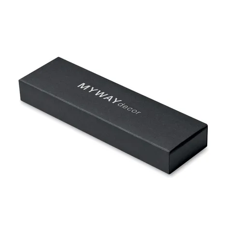 Gerecycled aluminium pennenset met 1 balpen blauwschrijvend en 1 pen grafiet inktloos