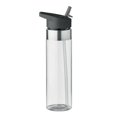 Drinkfles van Tritan met afsluitbaar rietje. Met BPA-vrije en roestvrijstalen details.  650 ml. Niet geschikt voor koolzuurhoudende dranken. Lekvrij.