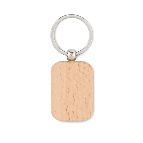 Houten sleutelhanger rechthoek POTY WOOD