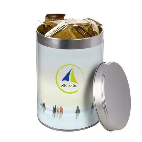 Hoog rond blik koekjes Beste deal Zilver A37-5551 103-FC