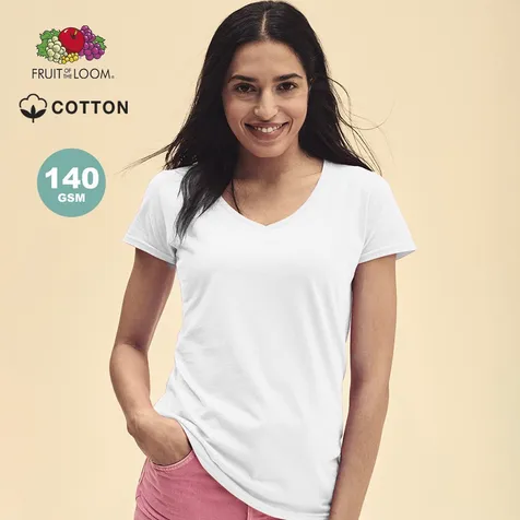 Wit Dames T-Shirt Iconic V-Neck