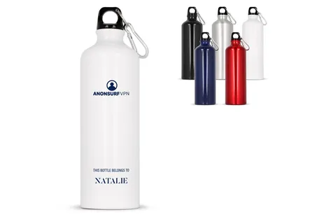 Waterfles aluminium met karabijnhaak 750ml