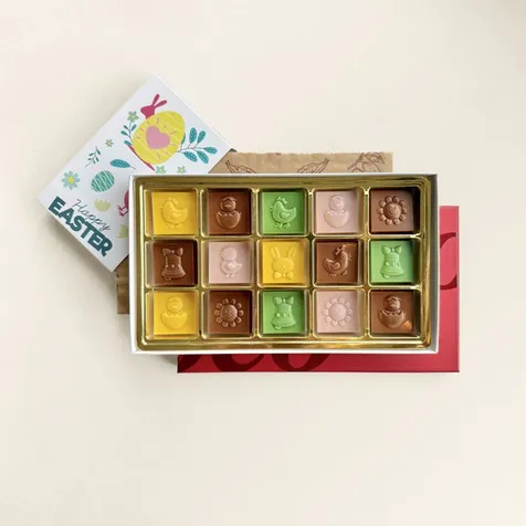 Chocolade paasdecoraties | melk/wit | 100g