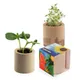 Houten plantenset rond