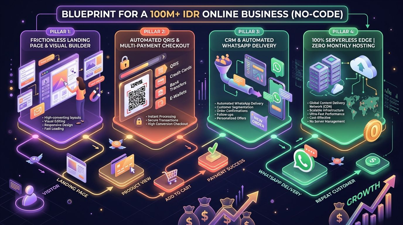Cetak Biru 4 Pilar Bisnis Online Tanpa Koding ZippBiz