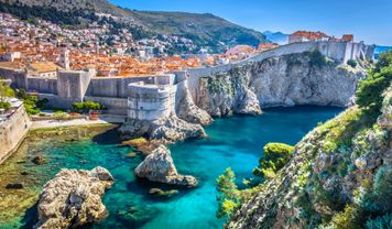 Dubrovnik view on city walls