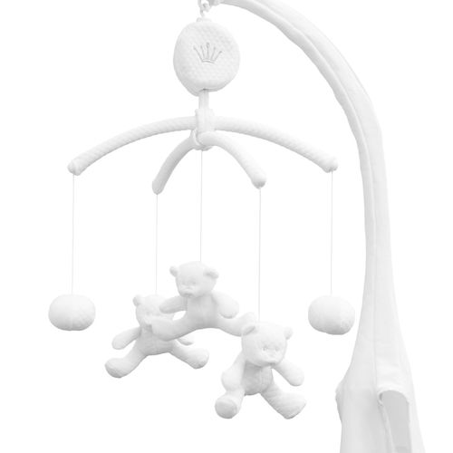 White mobile for cradle or bed
