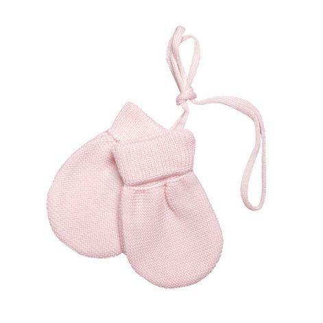Moufles en laine Mérinos rose