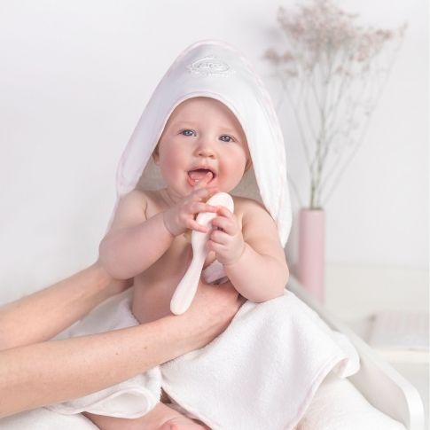 Pale pink Garda hooded bath towel