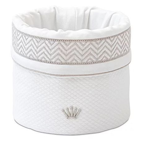 Small Ethnic white storage basket