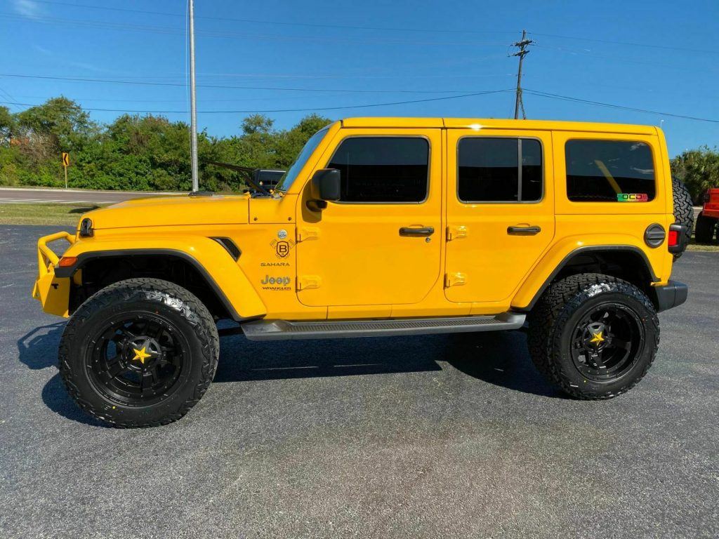 2019 Jeep Wrangler SAHARA Hella Yella Custom Lifted Leather