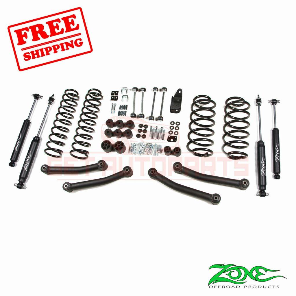 Zone Offroad 4″ Lift Kit for 1997 2002 Jeep Wrangler TJ 4WD Gas (nitro SHOCKS)