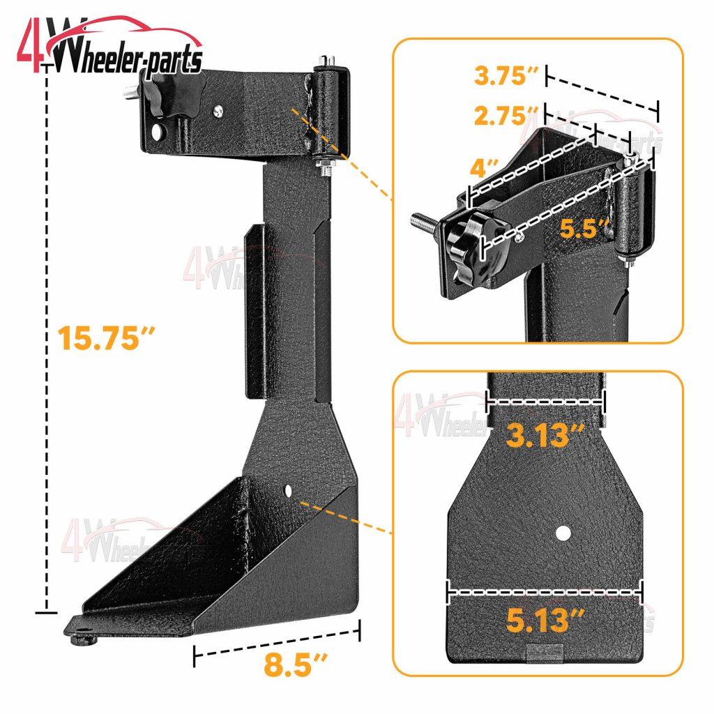 Rear Hi-Lift Jack Carrier Mount Tailgate Brackets For 2007-2018 Jeep Wrangler JK