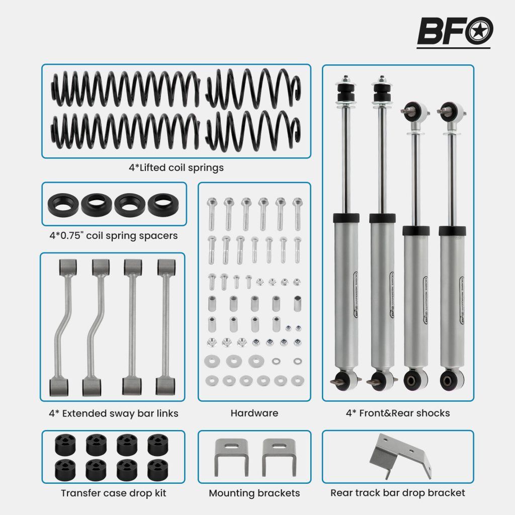 BFO 3.25″ Lift Kit for Jeep Wrangler TJ 1997-2002 w/ 4-Cyl Engine