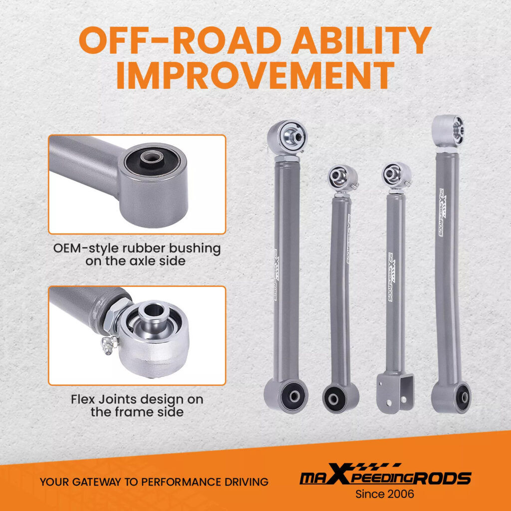0-6″ Lift Full Set Adjustable Control Arms For 2007-2018 Jeep Wrangler JK 4WD