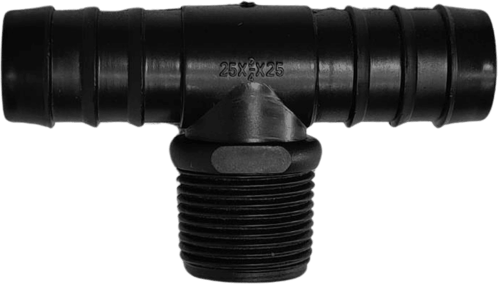 PEJ25 สามทางเกลียวนอก 25x3/4x25 mm ดำ