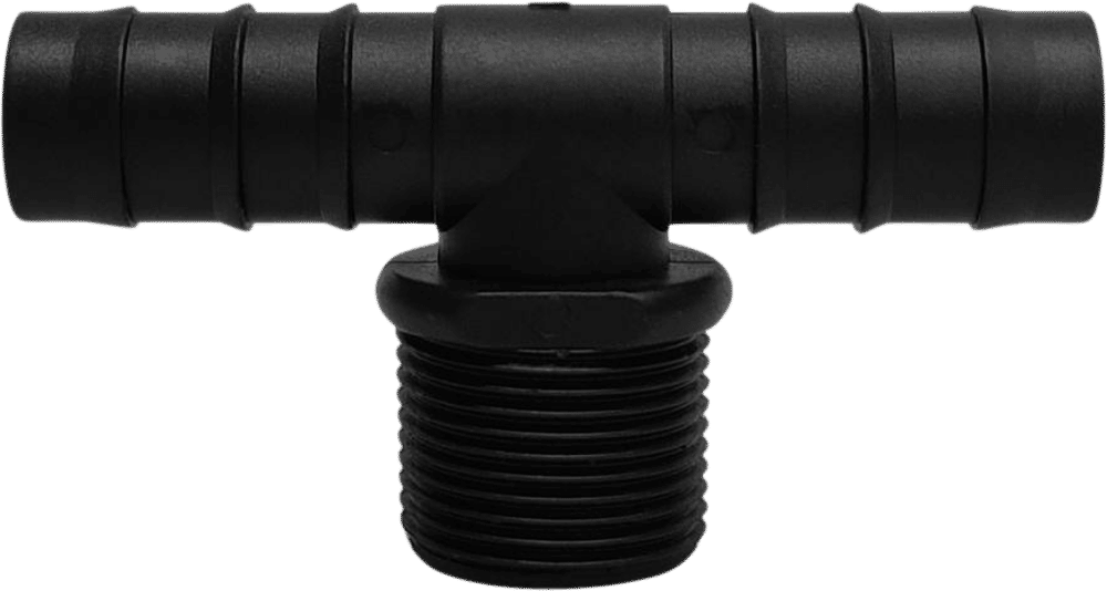 PEJ24 สามทางเกลียวนอก 20x3/4x20 mm ดำ