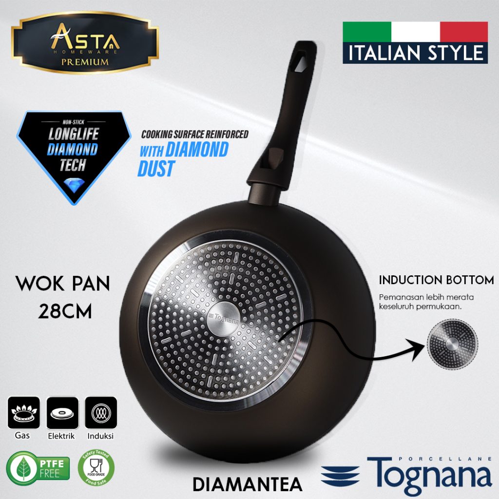 Wok Pan Diamantea Tognana 28 CM - Asta Premium