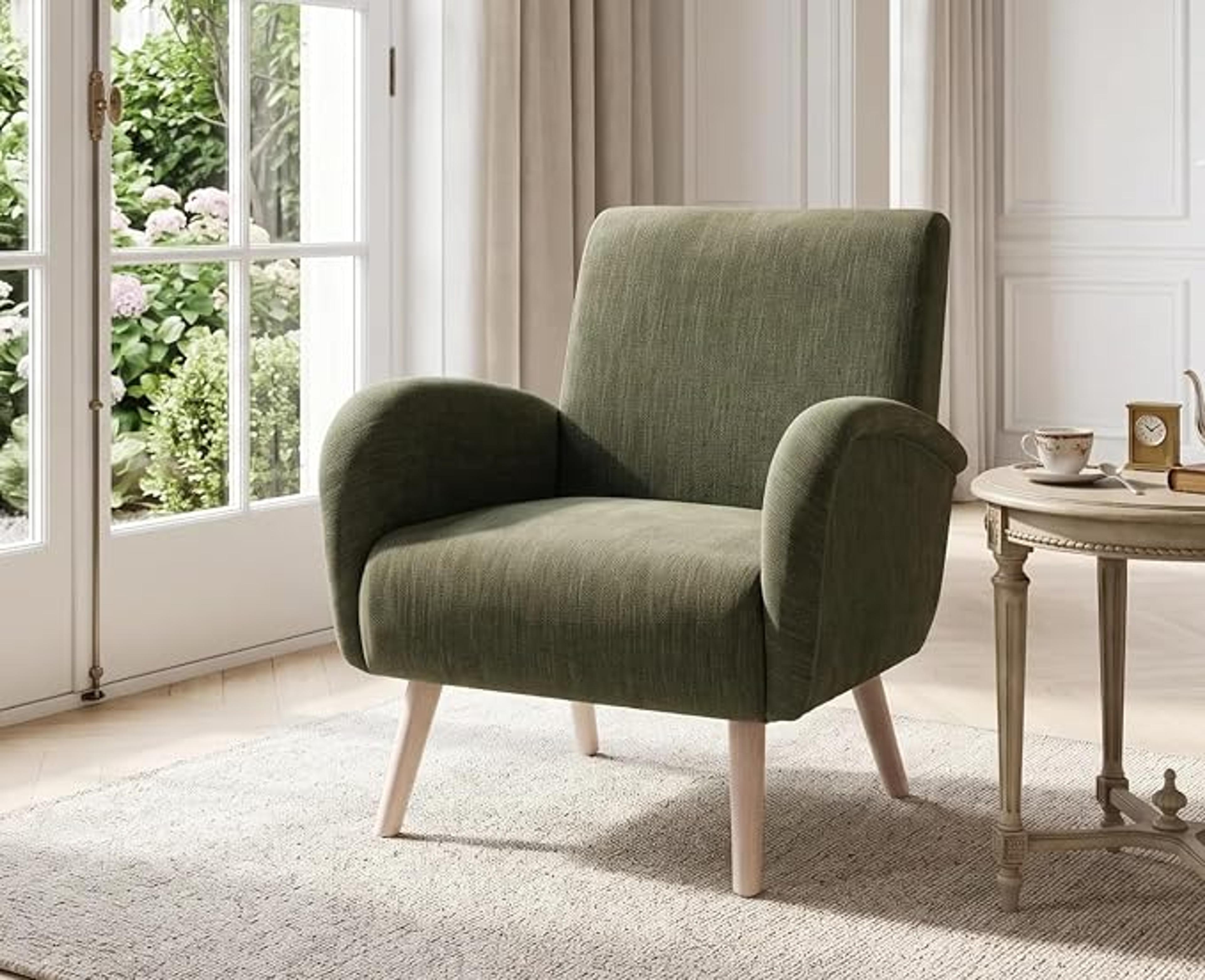 Fauteuil confortable avec pied en bois