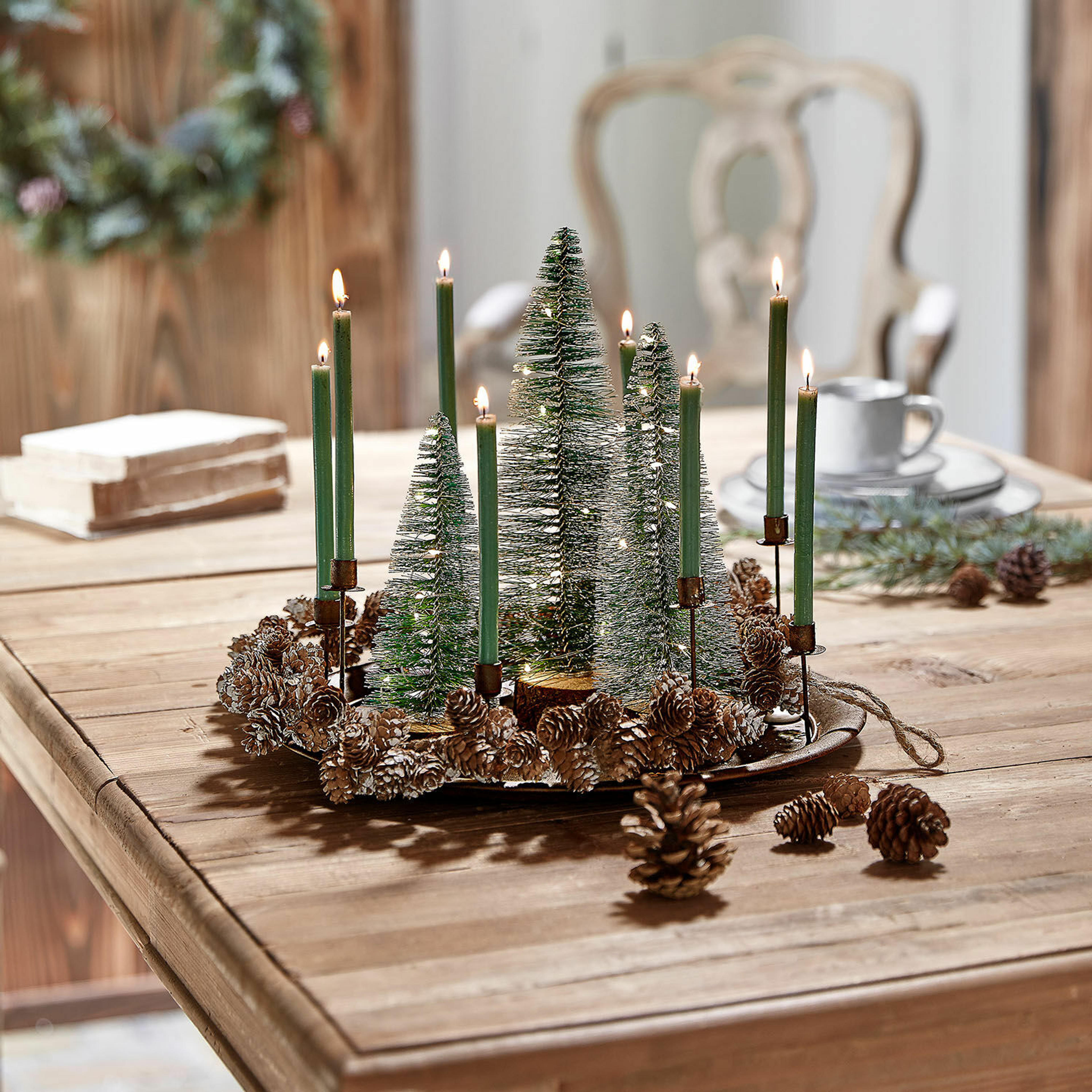 Lot de 3 sapins décoratifs à LED Thalindra