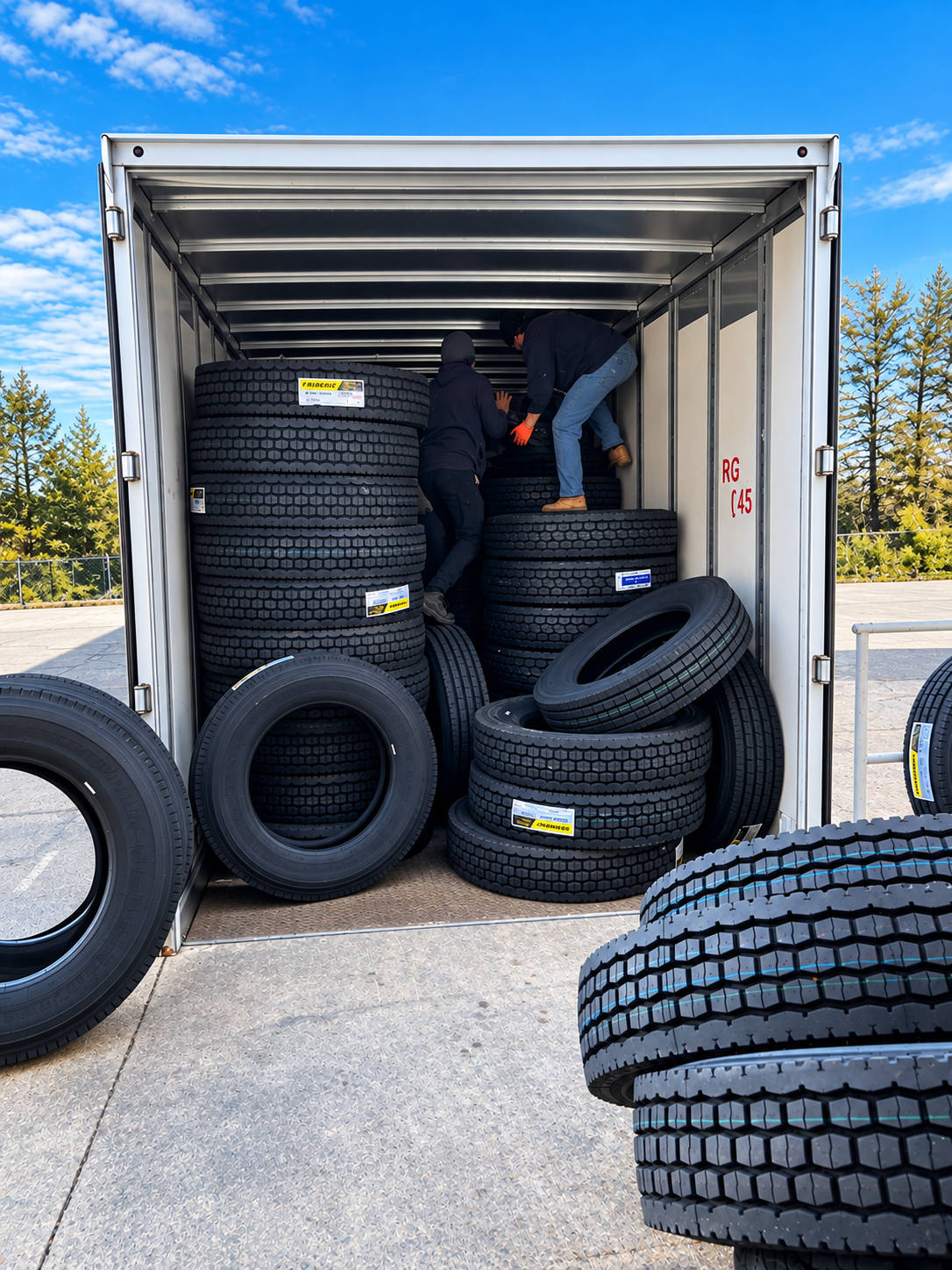We load and haul tires for shops and warehouses in Central New Jersey.