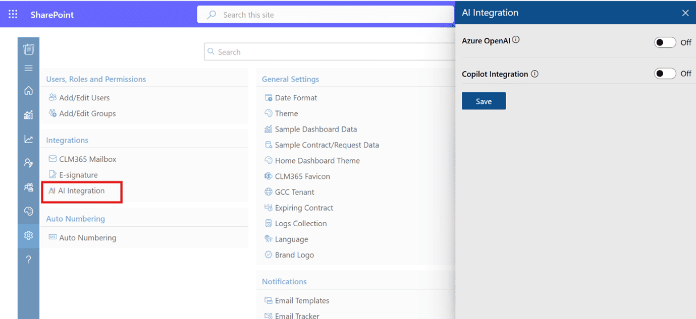 SharePoint contract management system