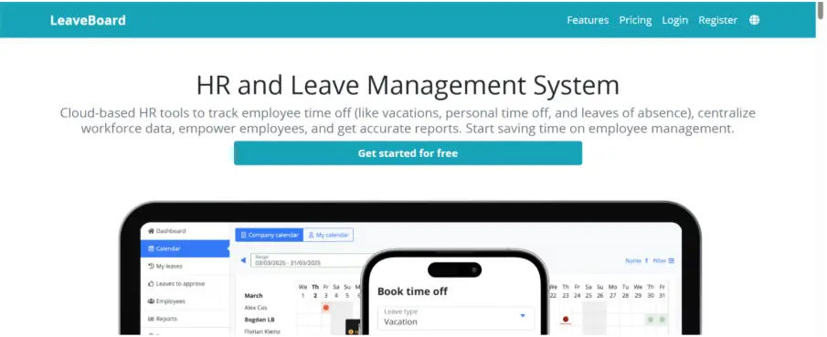 Vacation scheduling software