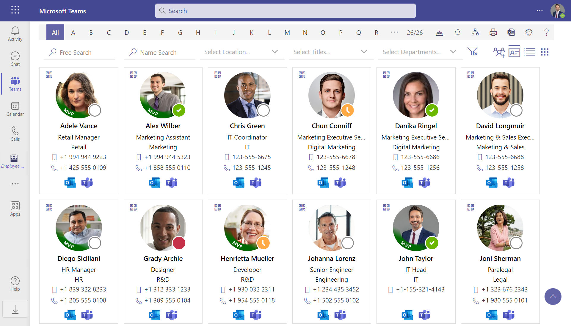 SharePoint Employee Directory I Best SPFX Teams App HR365