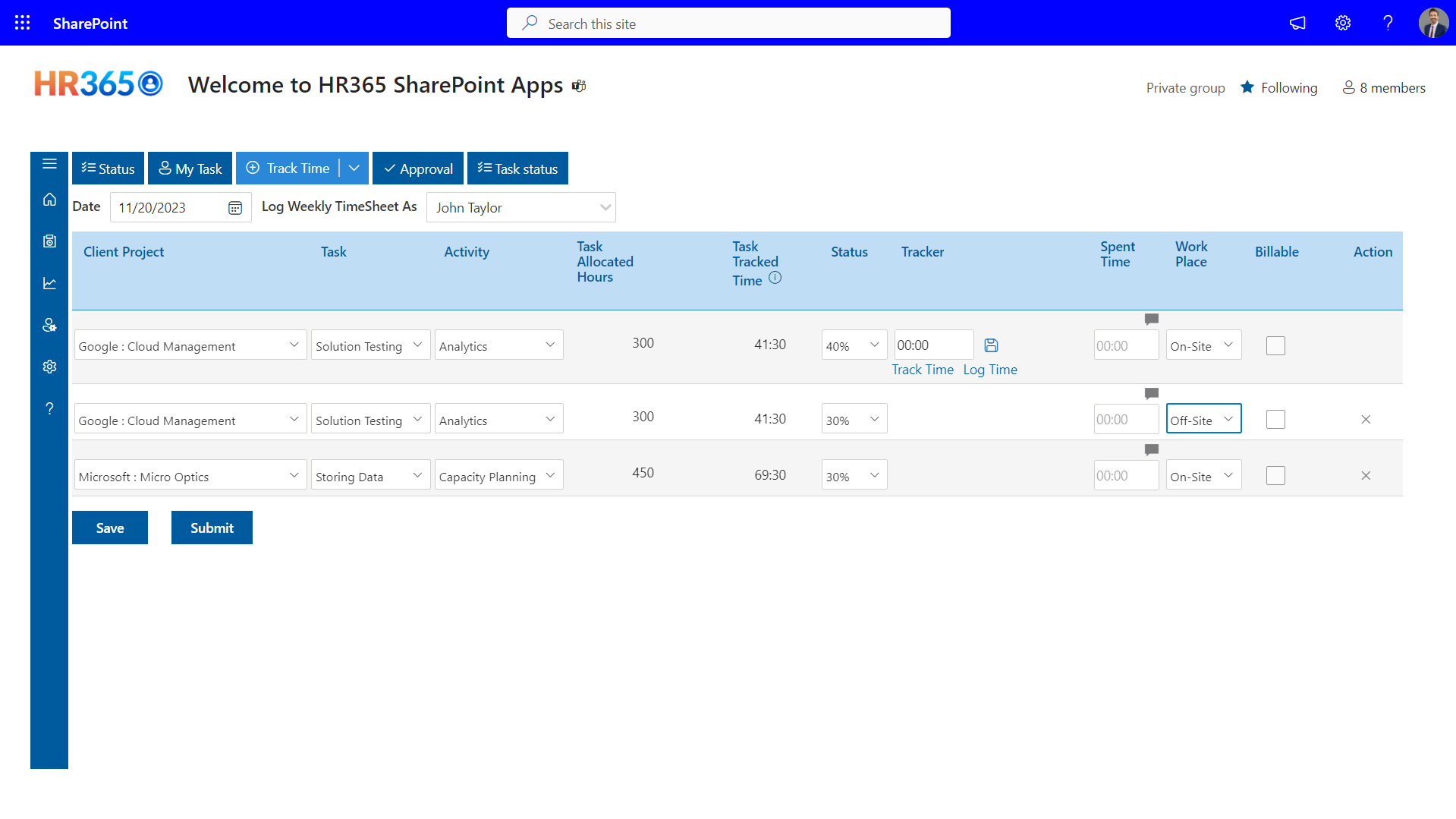 timesheet application