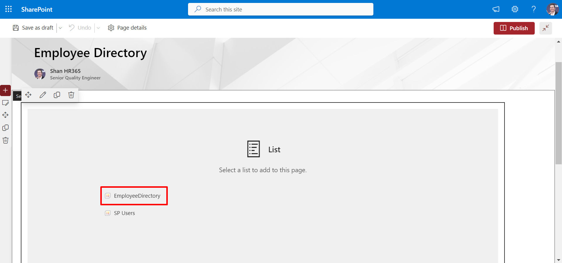Create Employee Directory in Sharepoint