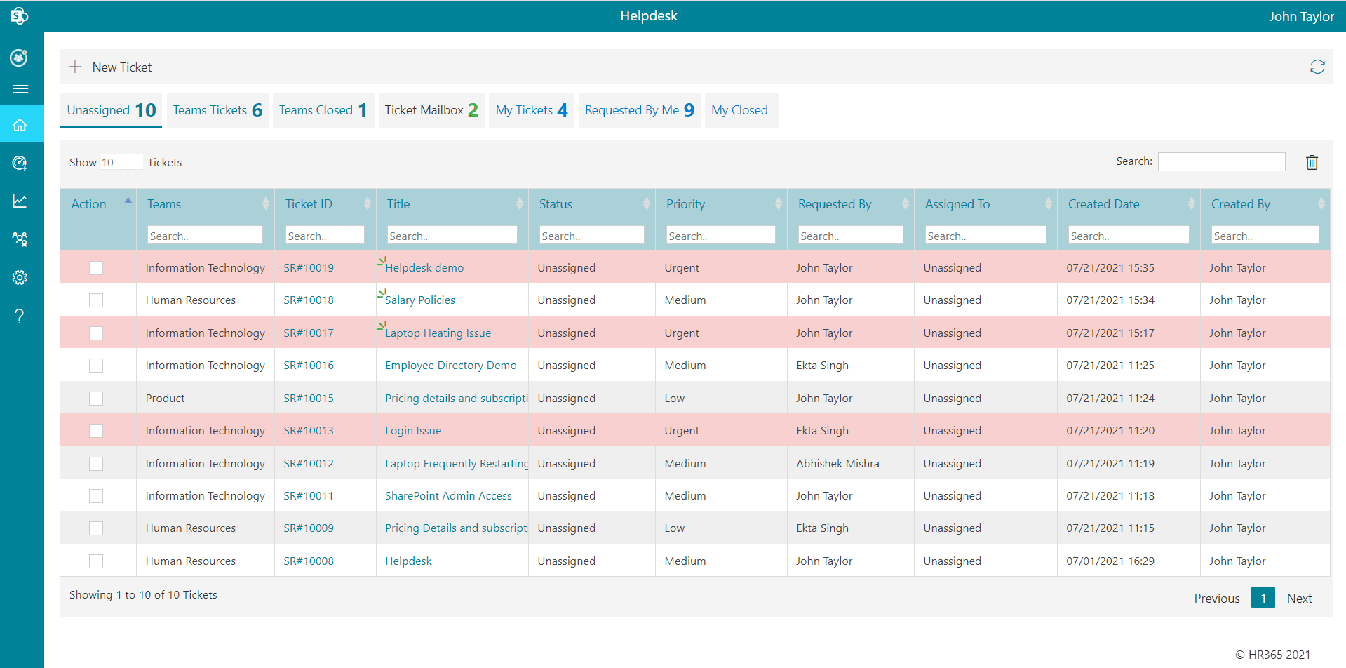 office 365 support ticket