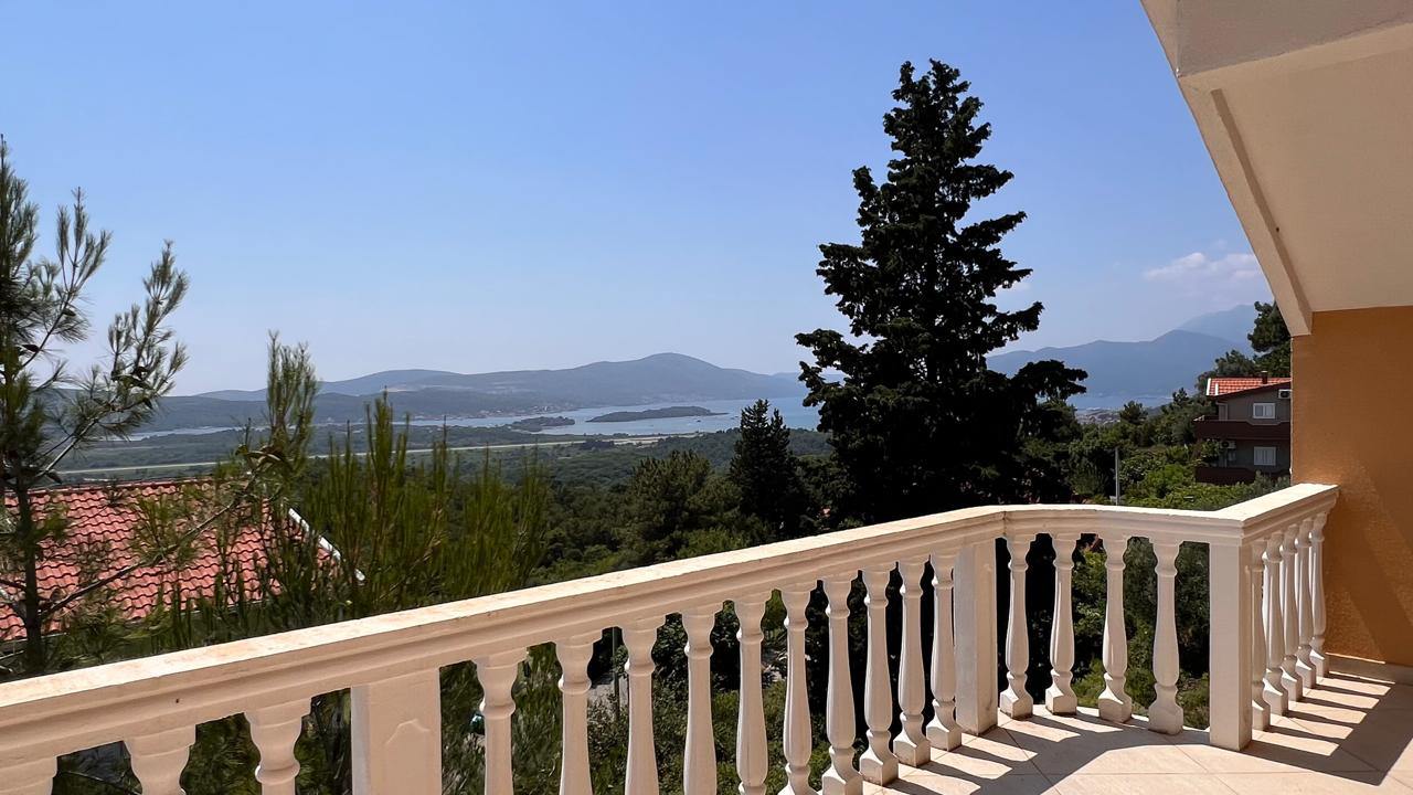 Apartment in Montenegro with a view of the Bay of Kotor.