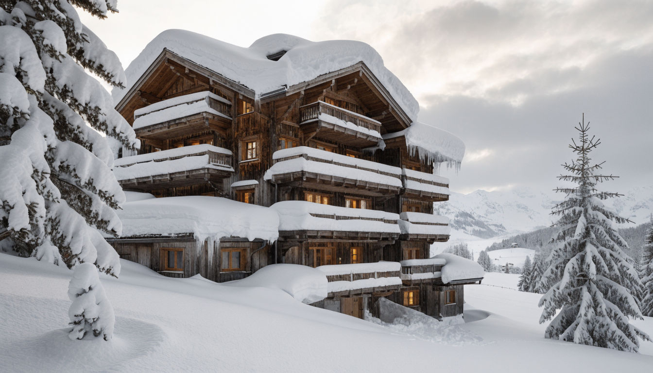 Refined luxury chalet in Lech surrounded by pristine snow in a quiet winter setting
