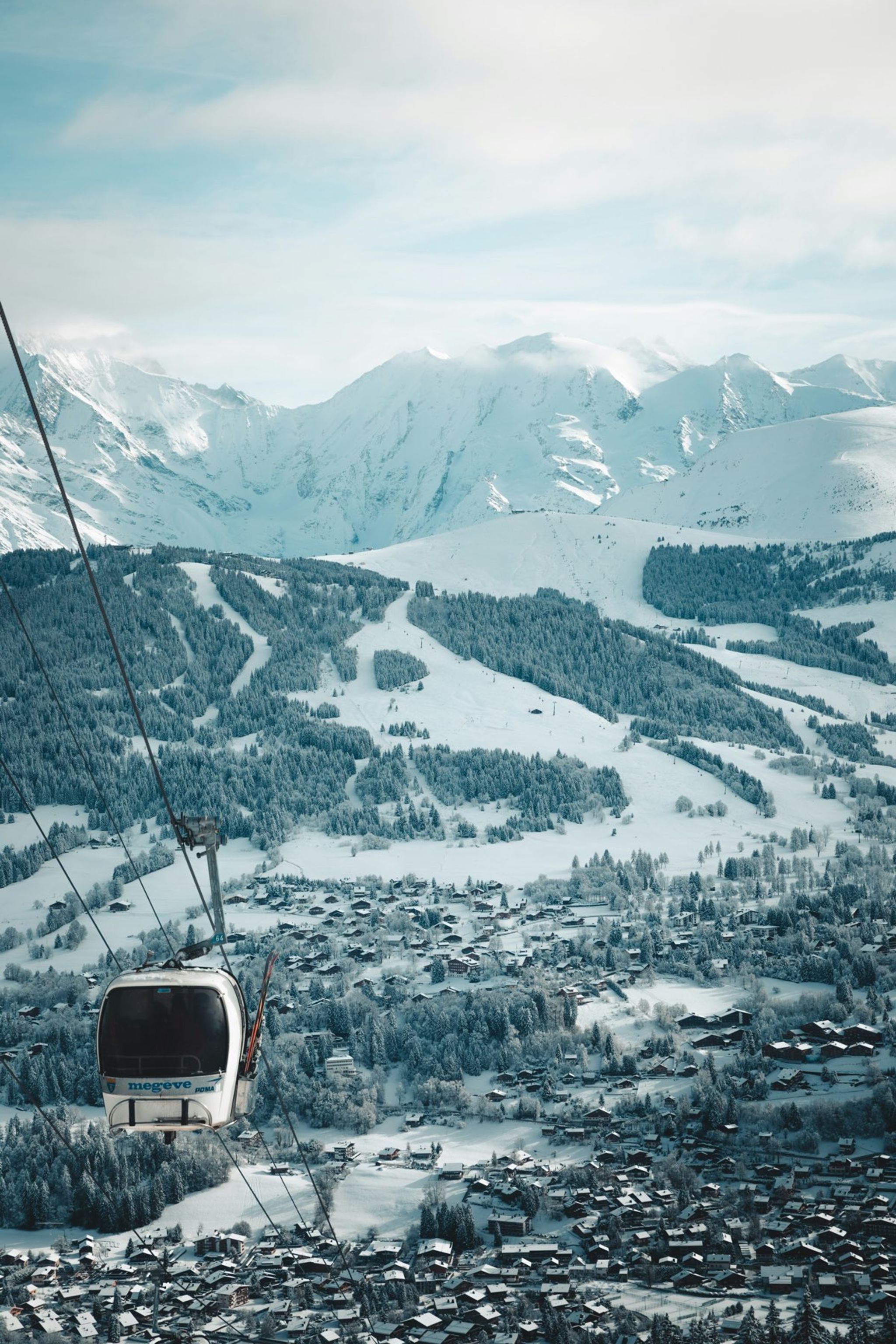 Megeve village with Mont Blanc visible in the background
