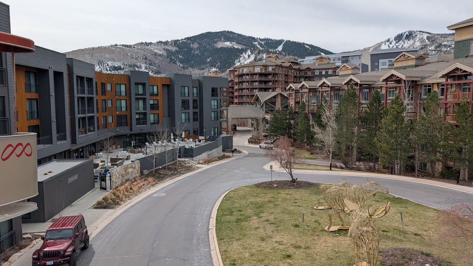Snow-covered slopes of Park City and Deer Valley ski resorts in Utah