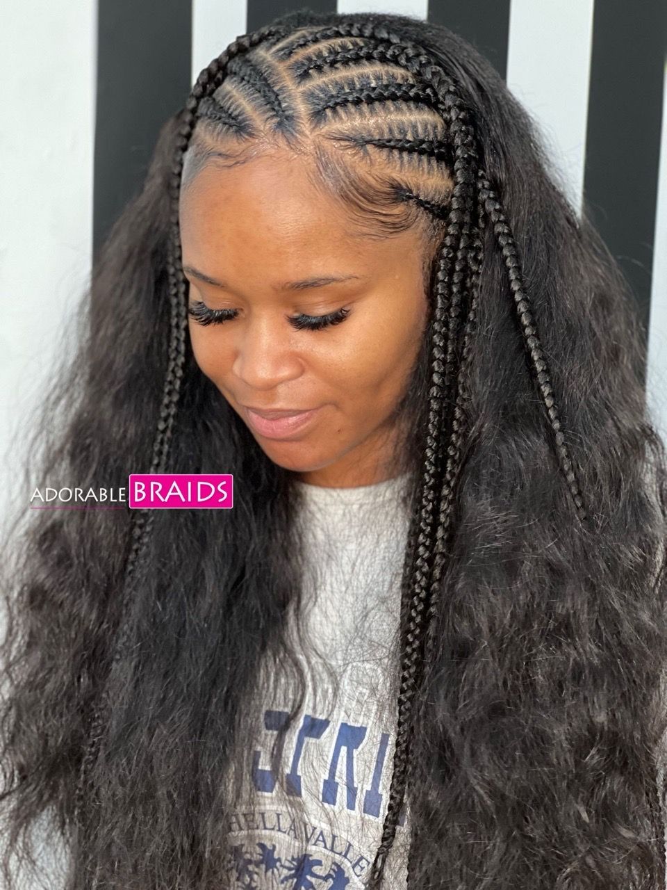 Half Cornrows/ Curls