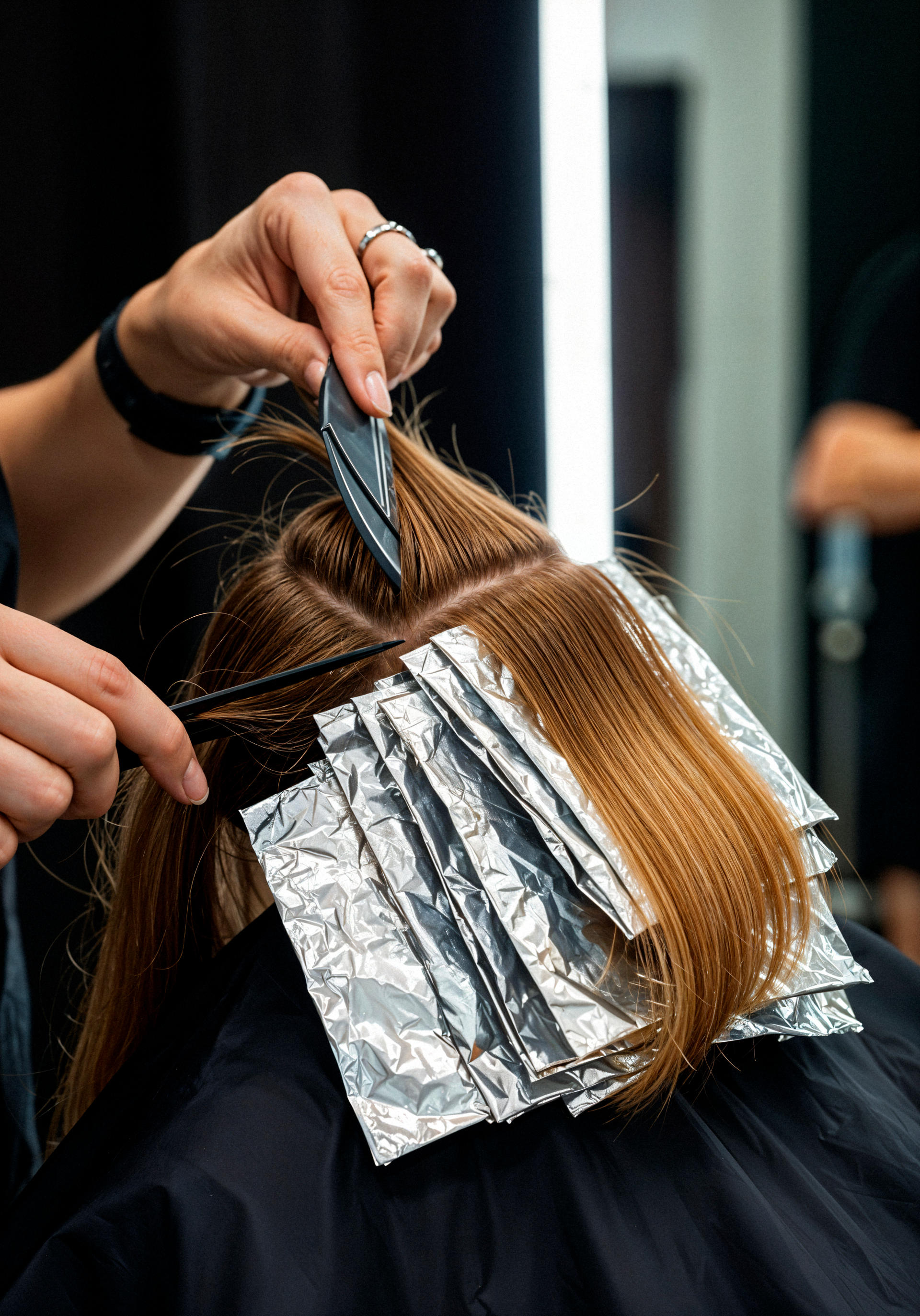 hair coloring,foil,beauty,hair salon,hair treatment
