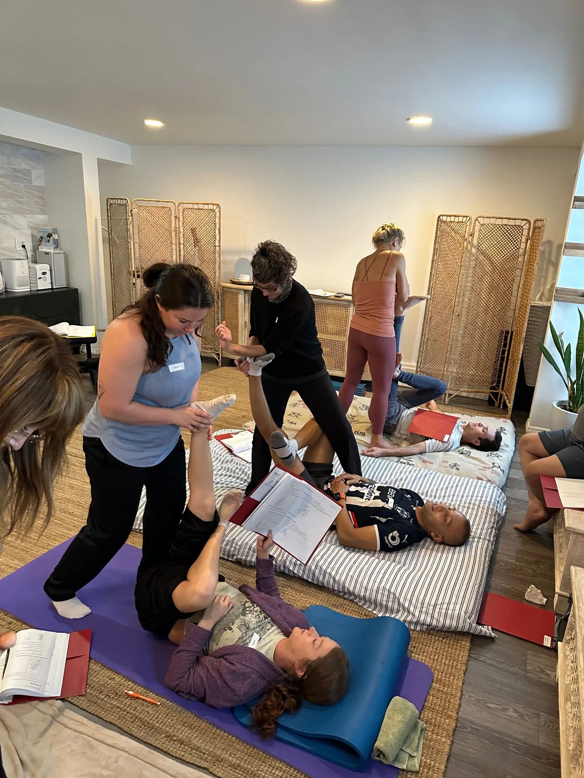  yoga,exercise,therapy,group session,wellness  