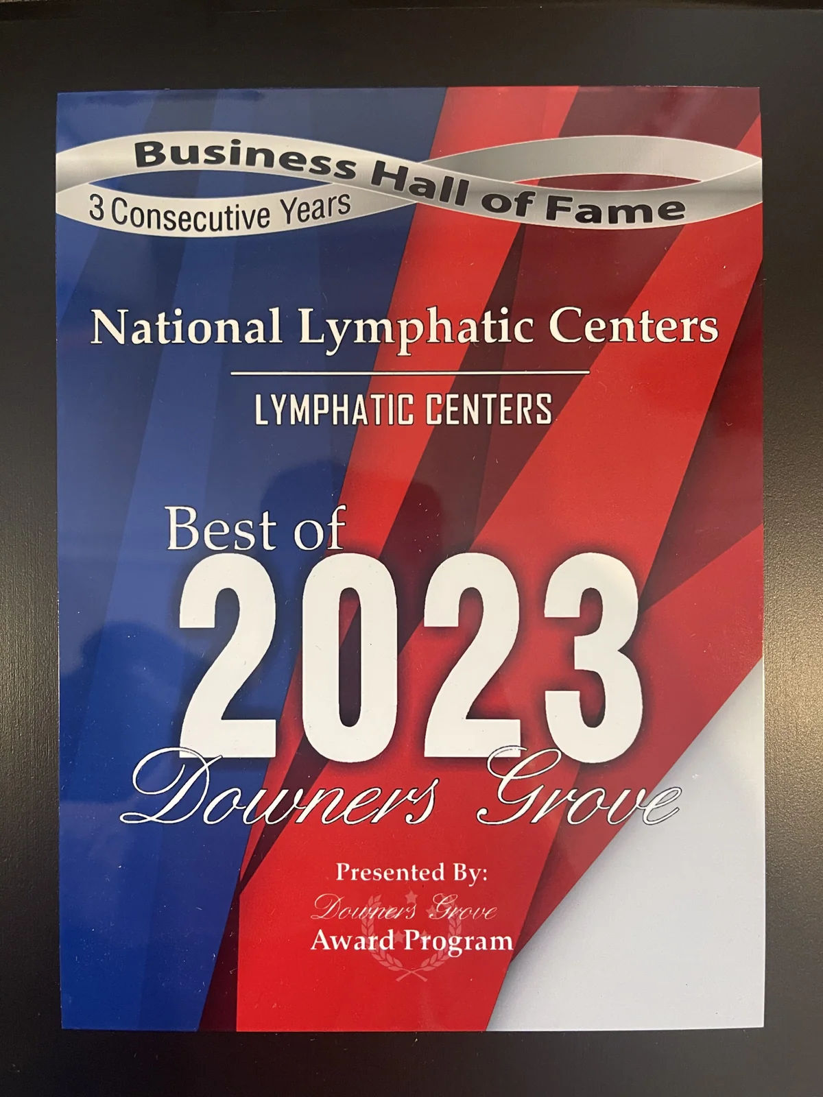  award,National Lymphatic Centers,business recognition,2023,Downers Grove 