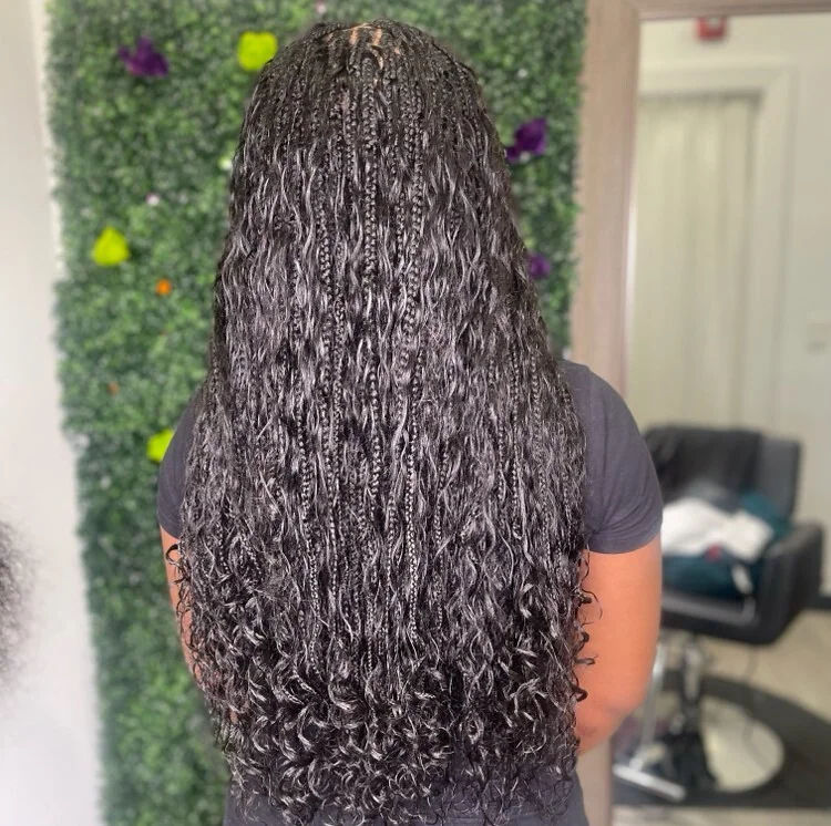 Boho Knotless Braids (With 100% Human Hair)