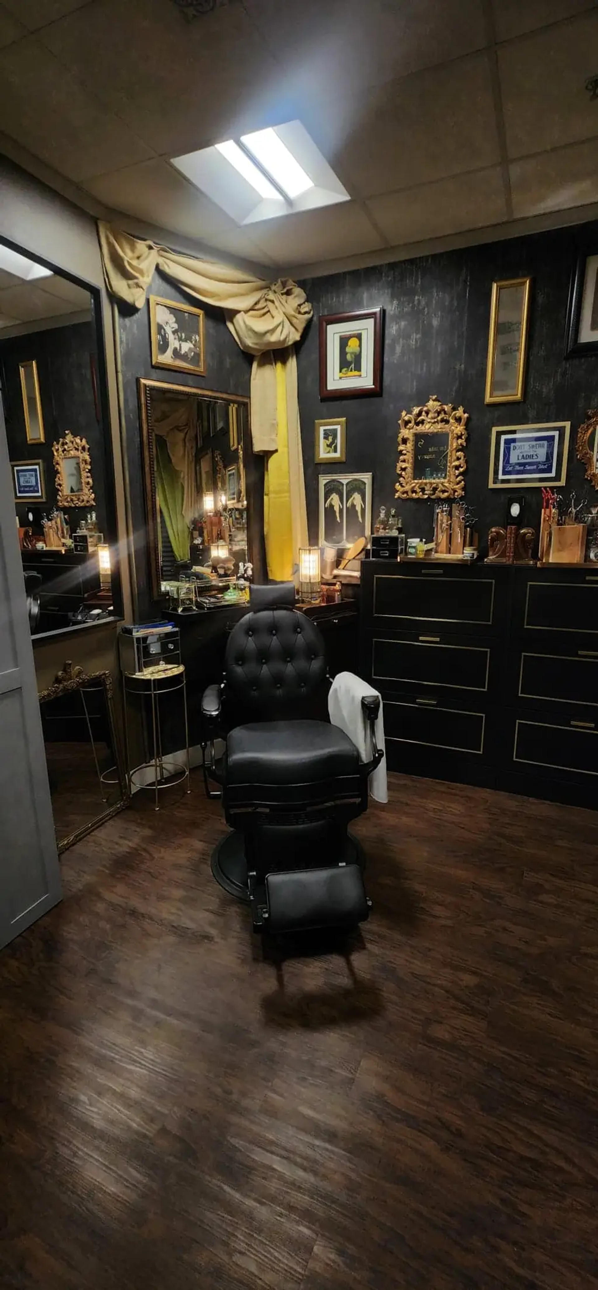 barber shop,interior design,luxurious,classic style,service environment