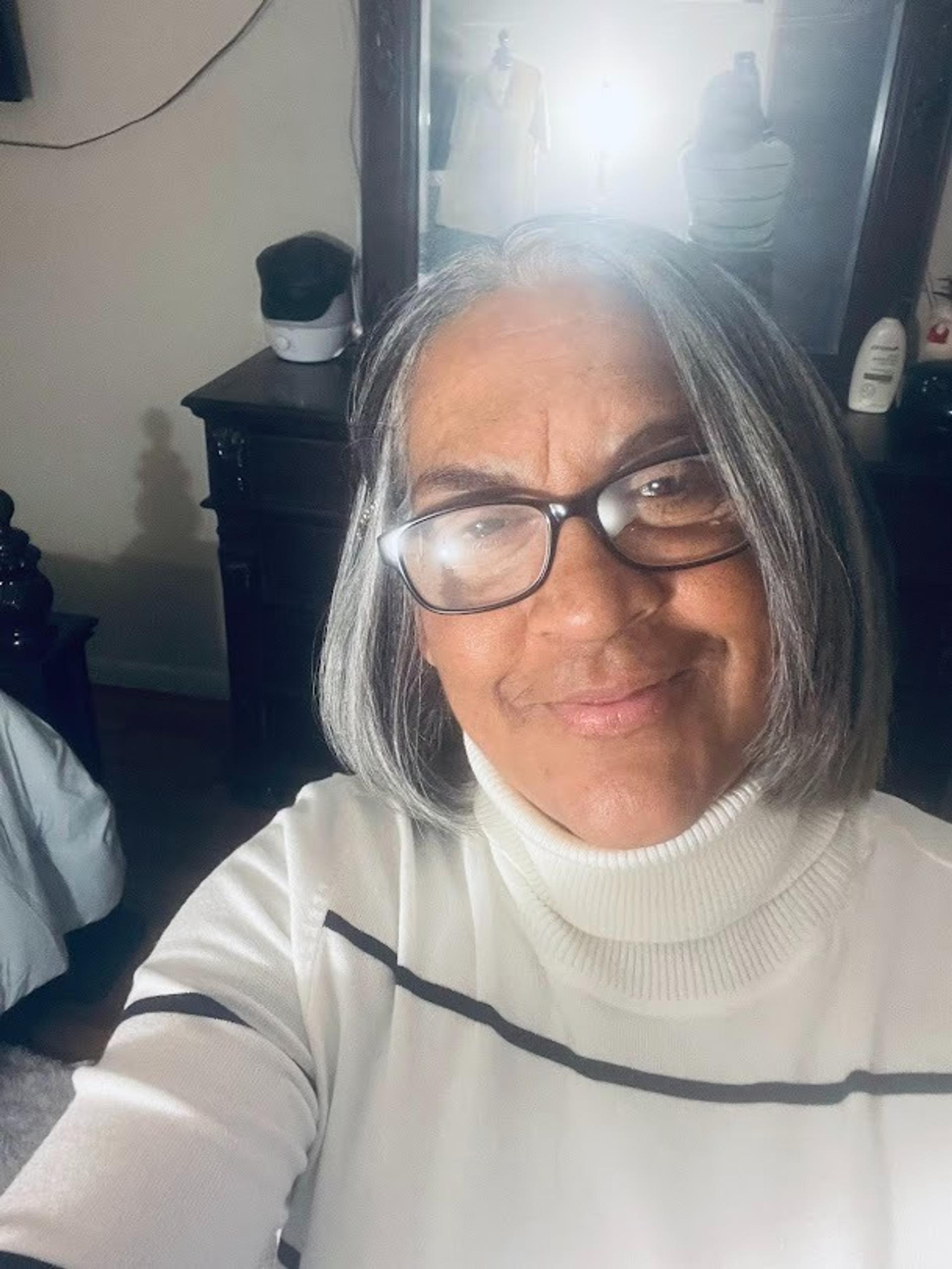 selfie,glasses,striped sweater,casual,portrait