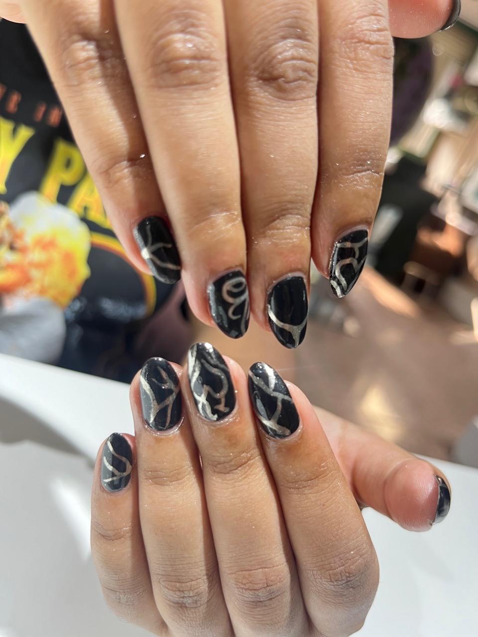 nail art,manicure,black nails,hand model