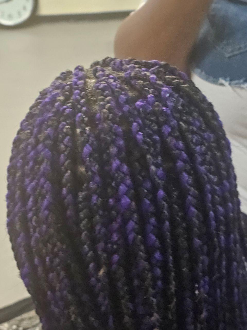  braids,hairstyle,purple,hair styling  