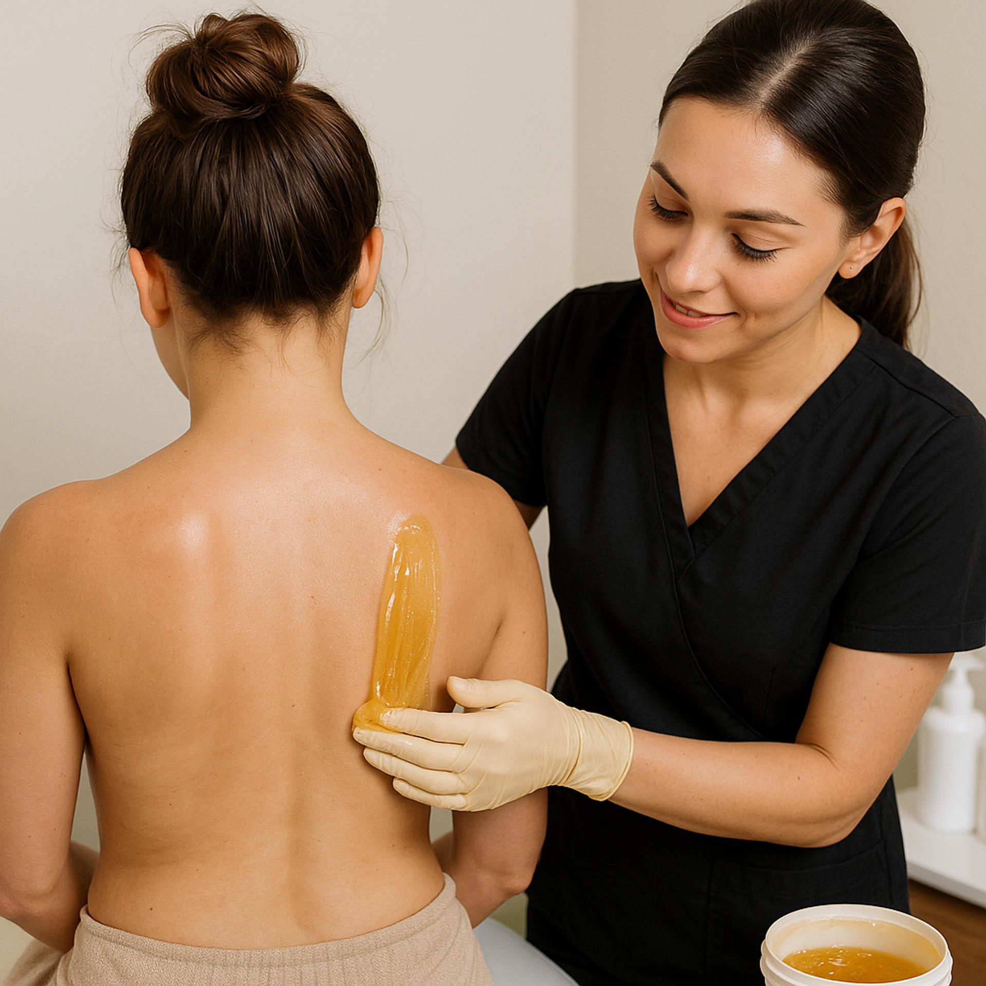 waxing hair removal service,women's sugaring,half back for her,professional,service,treatment
